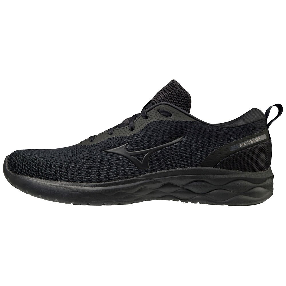 Women's Mizuno Running Shoes Black/Black Wave Revolt Shoes - J1GC201412